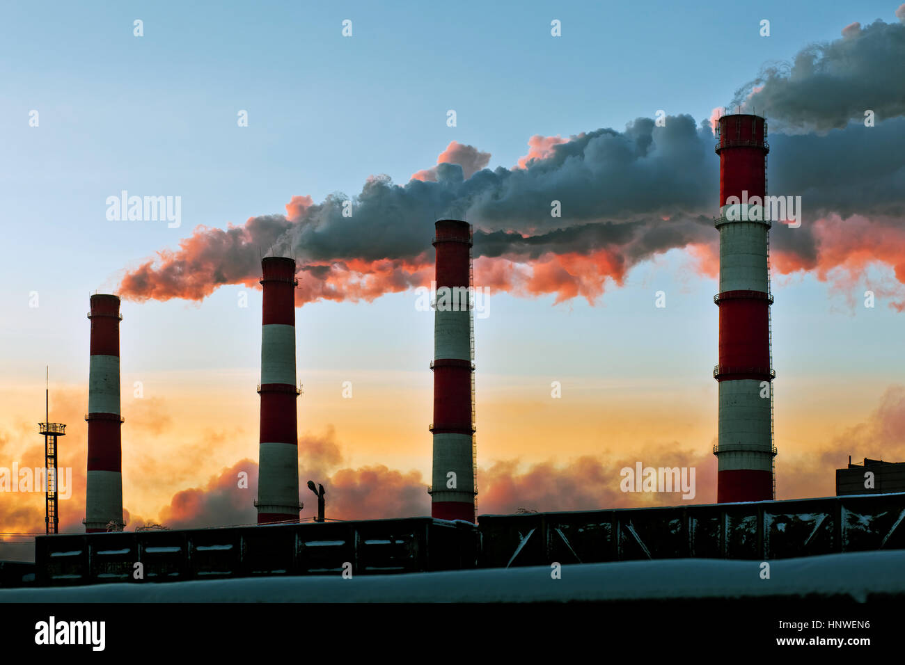 Air pollution factory Stock Photo