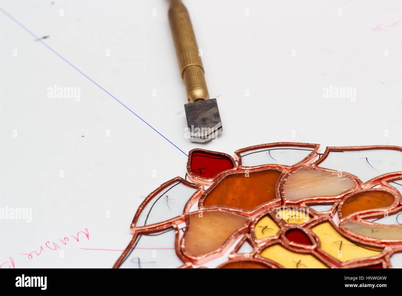 artistic processing of a Tiffany stained glass window with seal Stock Photo Alamy