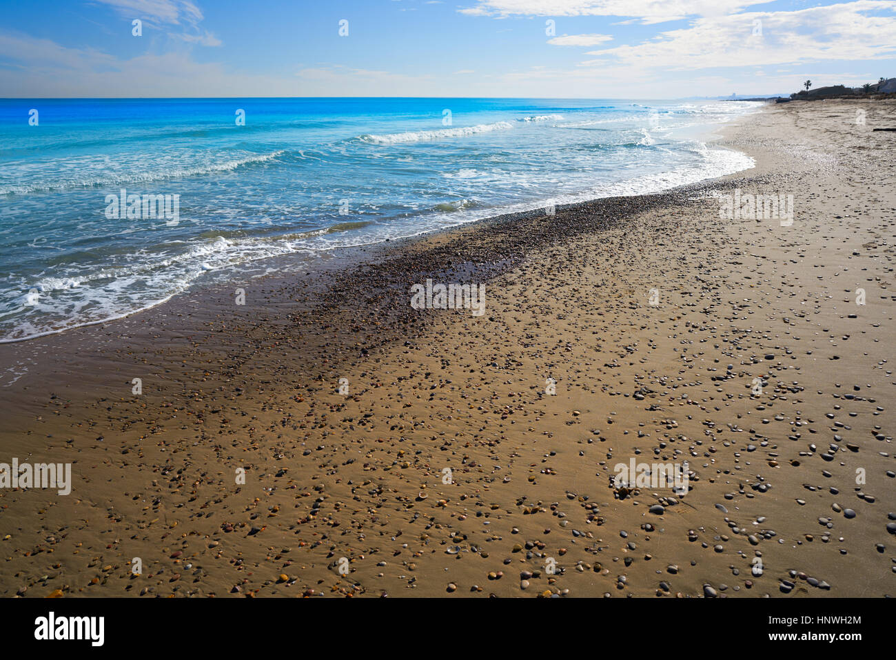 El Saler beach in Valencia Spain La Garrofera at Mediterranean sea Stock Photo