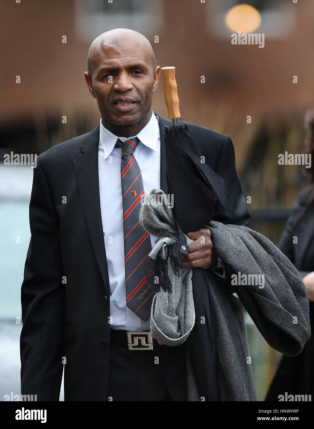 Luther Blissett former Watford player during the funeral service for Graham Taylor held at St Mary's Church, Watford. PRESS ASSOCIATION Photo. Picture date: Wednesday February 1, 2017. See PA story SOCCER Taylor. Photo credit should read: Nick Potts/PA Wire Stock Photo