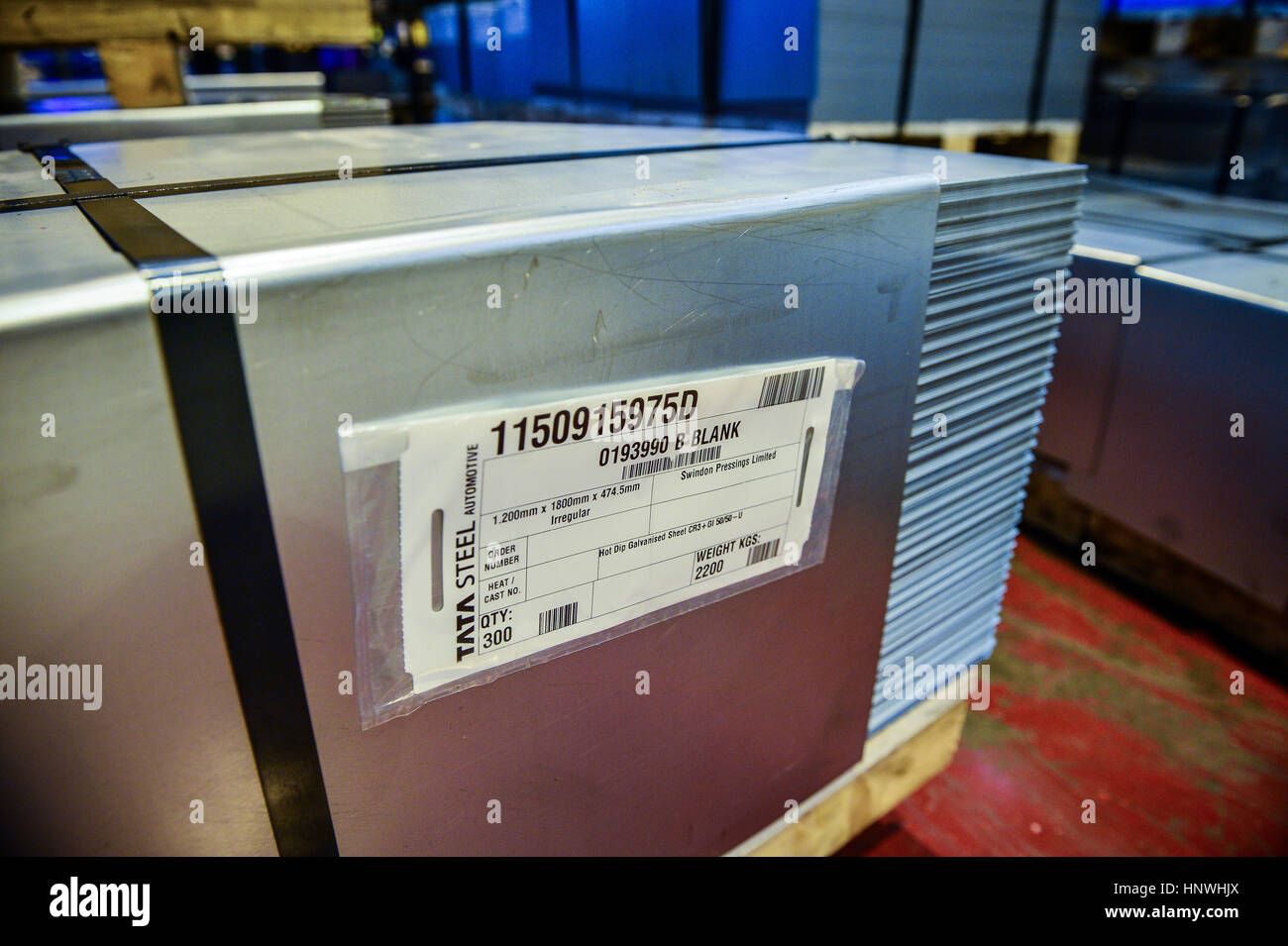 Steel blanks at Tata Steel's Wednesbury site in Willenhall