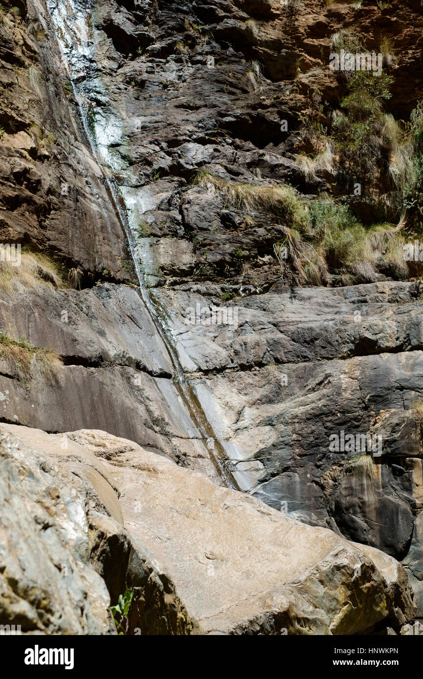 Dry waterfall at Meiringspoort, Swartberg, South Africa, after season