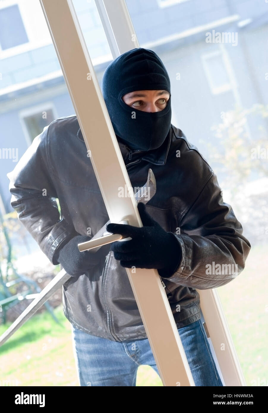 Model release, Einbrecher - housebreaker Stock Photo