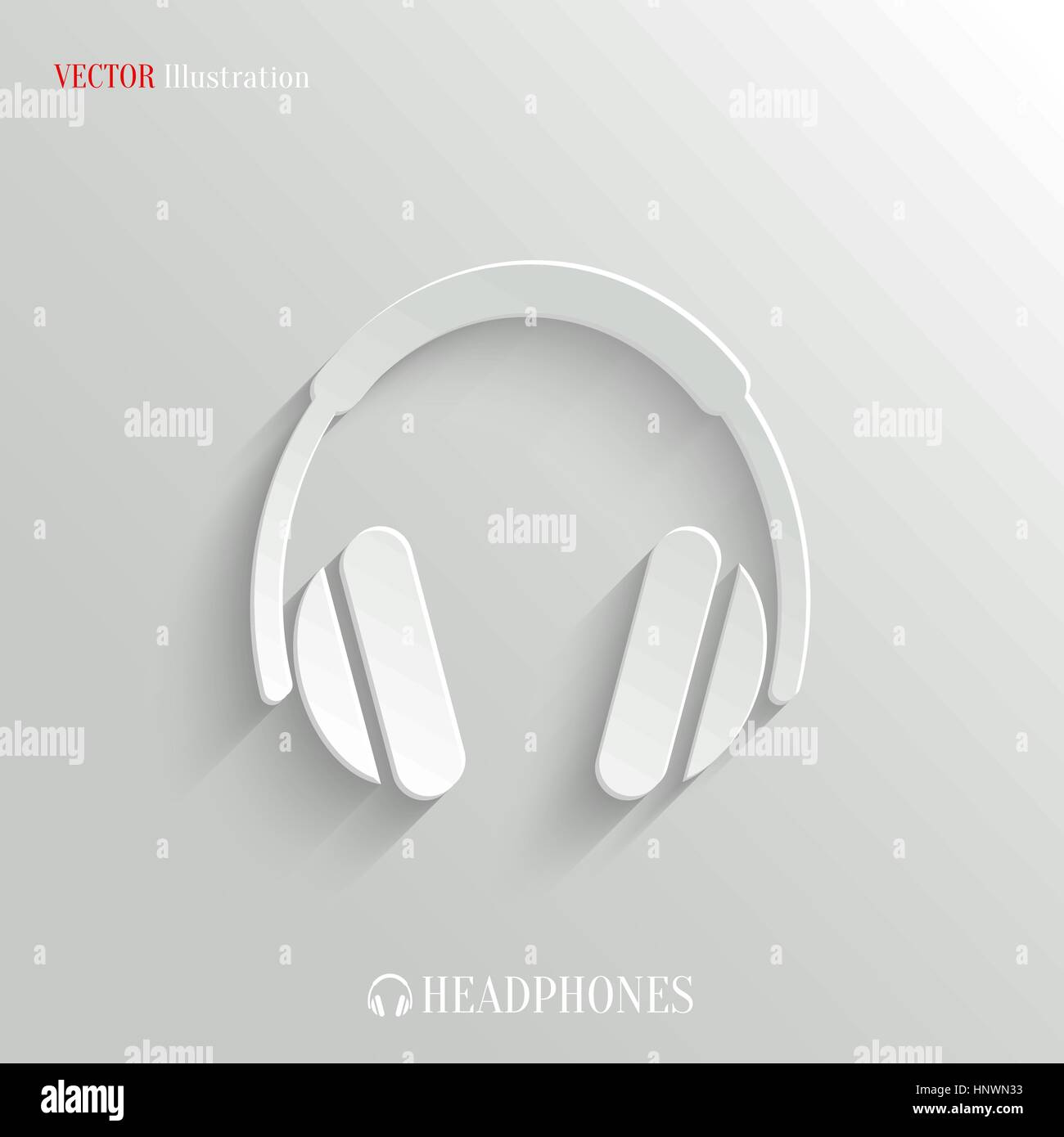 Headphones icon vector web illustration, easy paste to any background