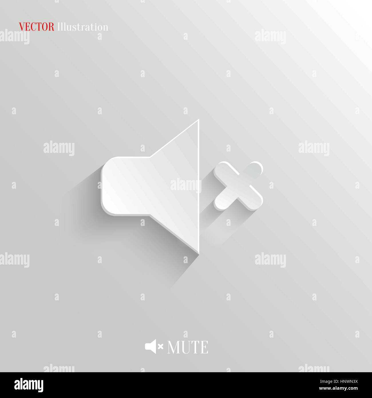 Mute icon - vector web illustration, easy paste to any background Stock Vector
