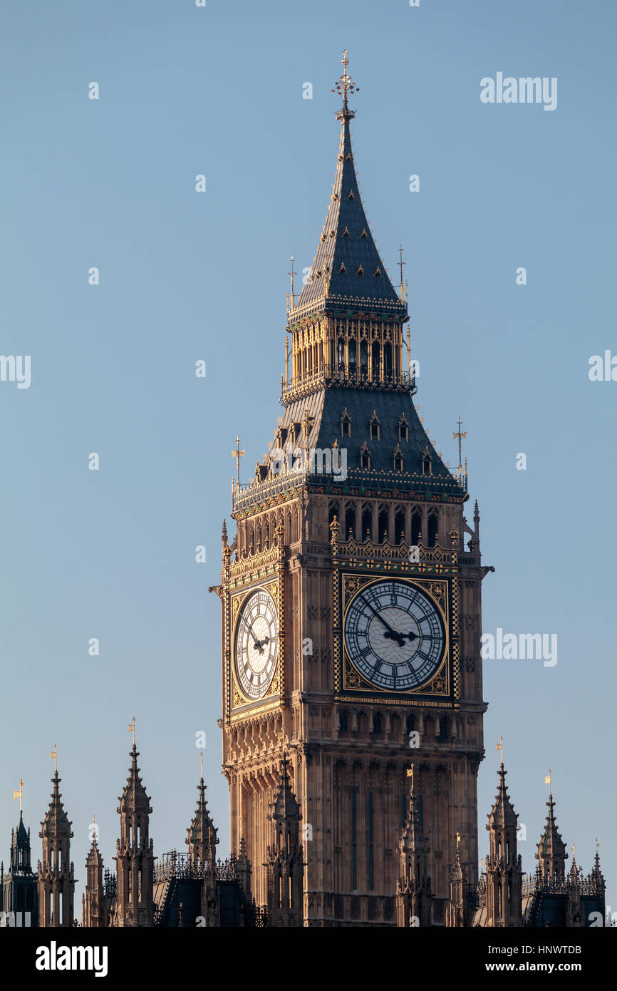 View of Big Ben on a Sunny Day Stock Photo