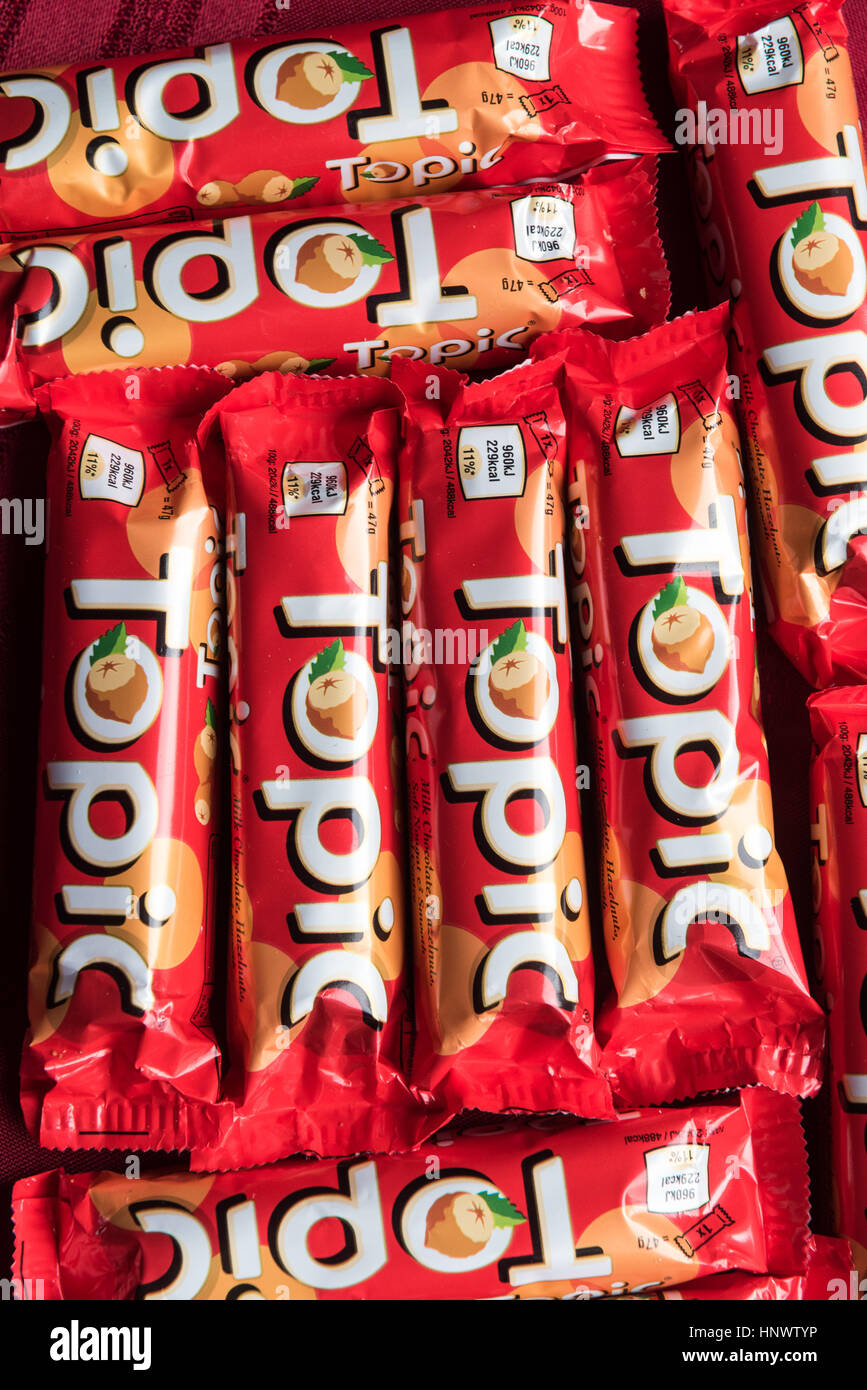 Topic Bar Confectionary Stock Photo