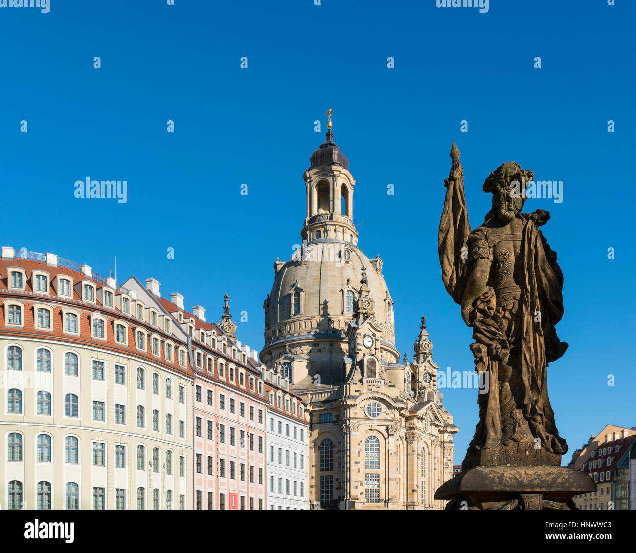 View of Frauenkirche in Neumarkt in Dresden, Germany Stock Photo