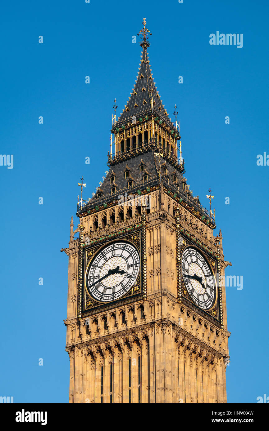 View of Big Ben on a Sunny Day Stock Photo