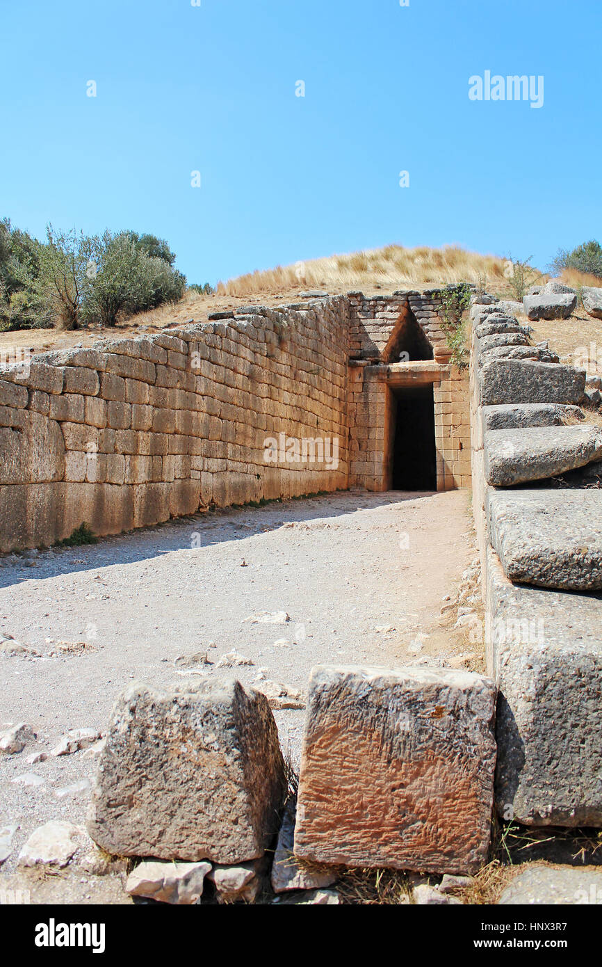 Treasury of Atreus in Mycenae, Greece Stock Photo