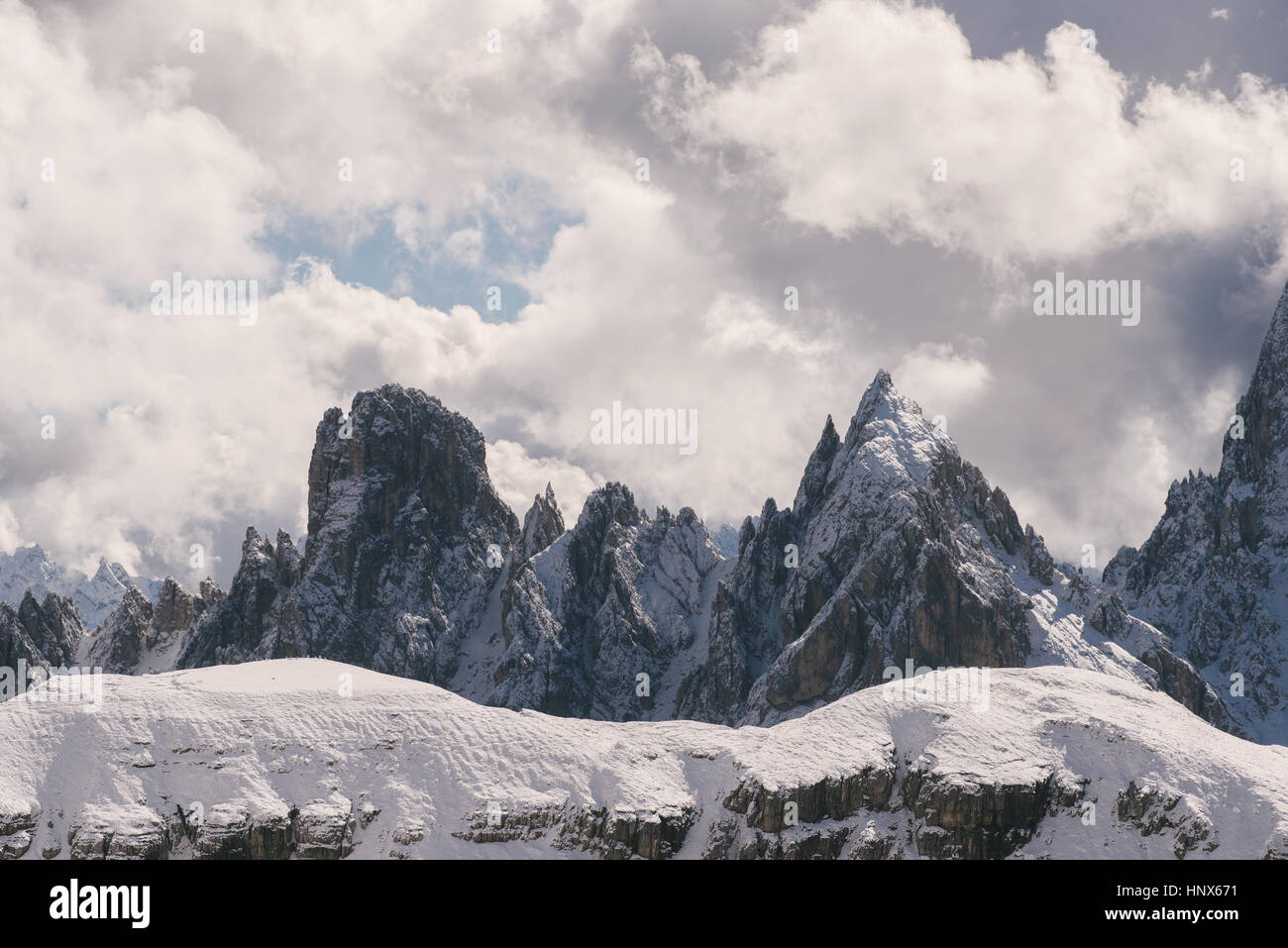 Tre Cime di Lavaredo area, South Tyrol, Dolomite Alps, Italy Stock Photo