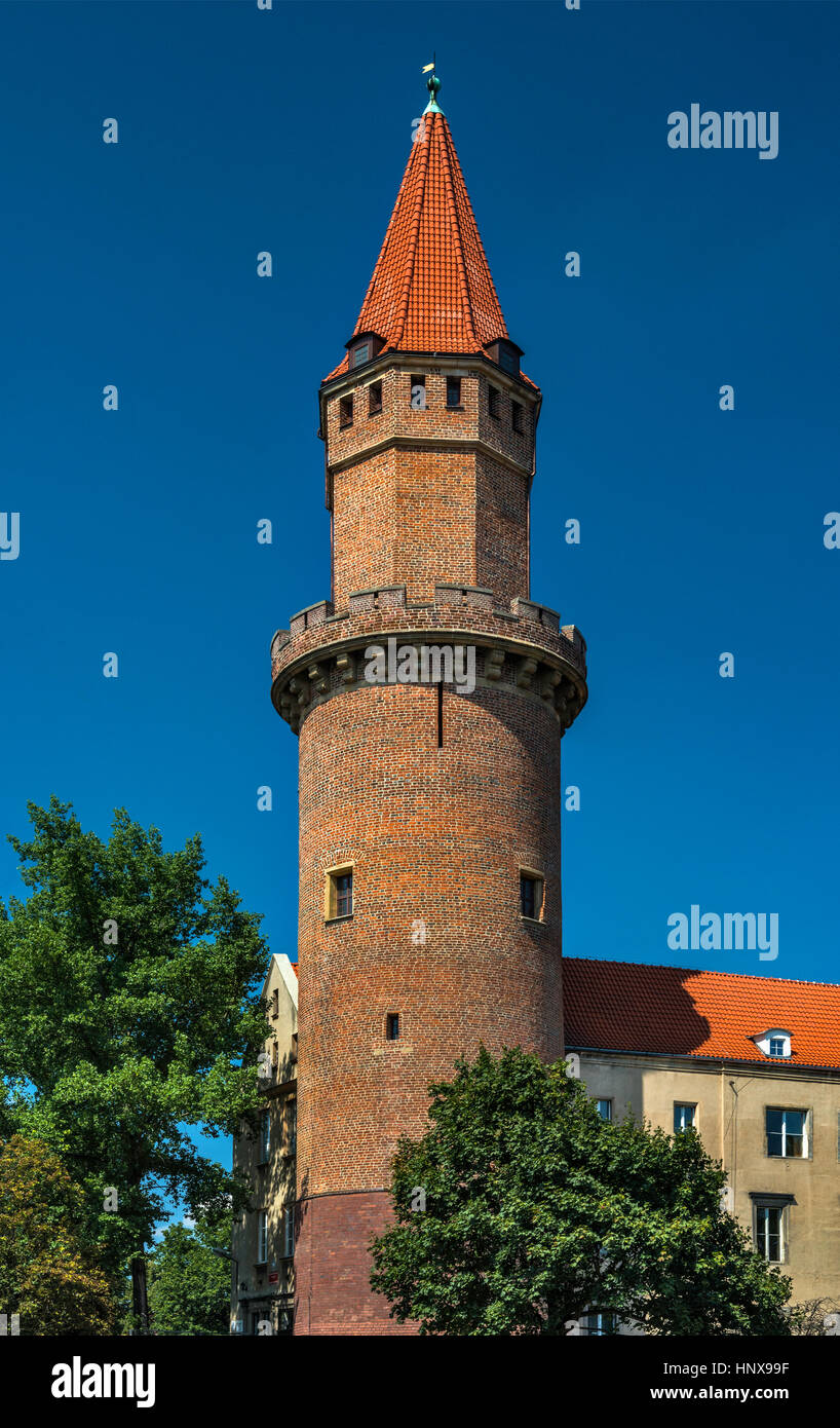 Saint Jadwiga Tower at Zamek Piastowski, Piast Castle, in Legnica, Lower Silesia, Poland Stock Photo