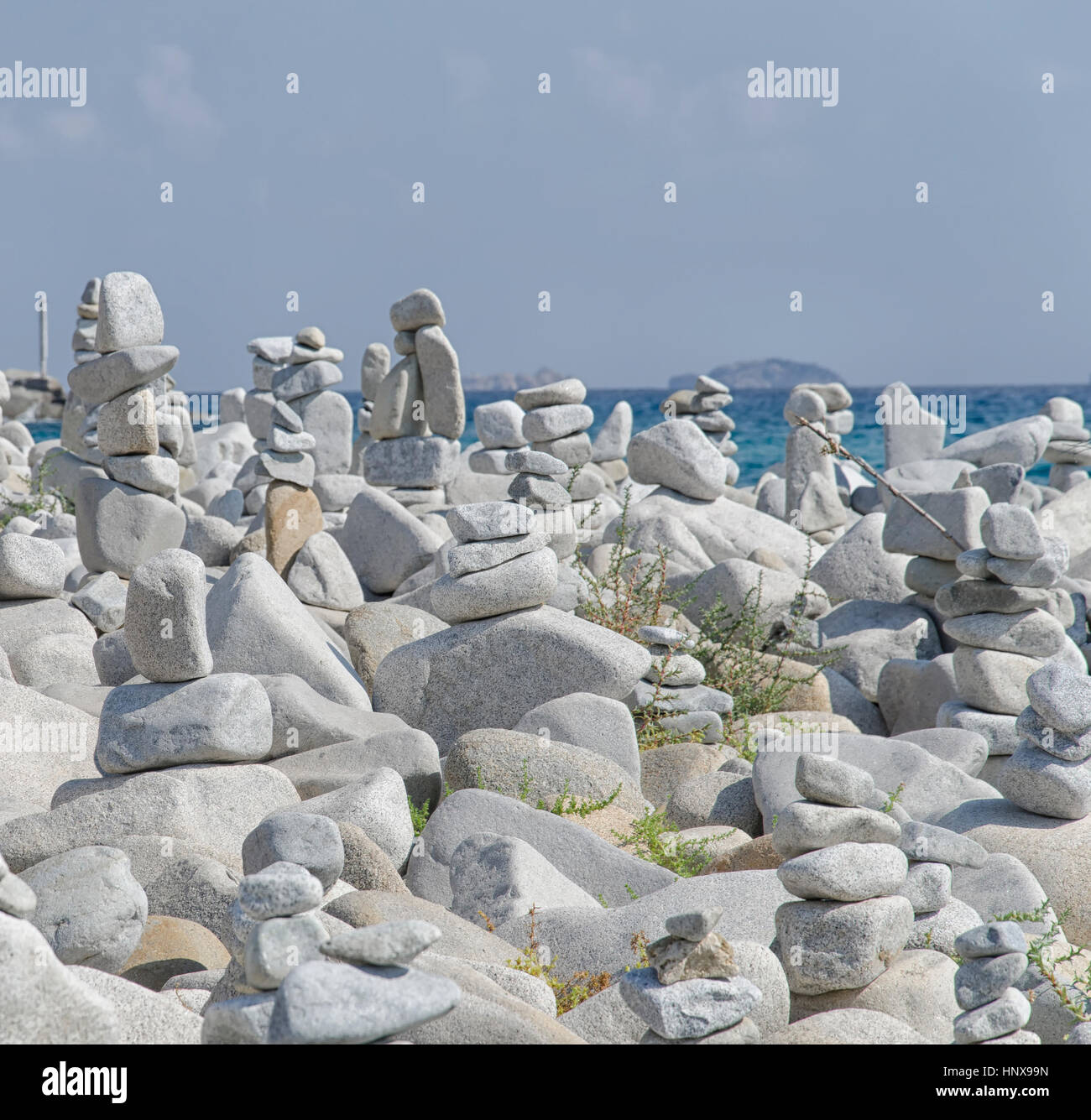 Striking statues made from stones in perfect balance Stock Photo Alamy