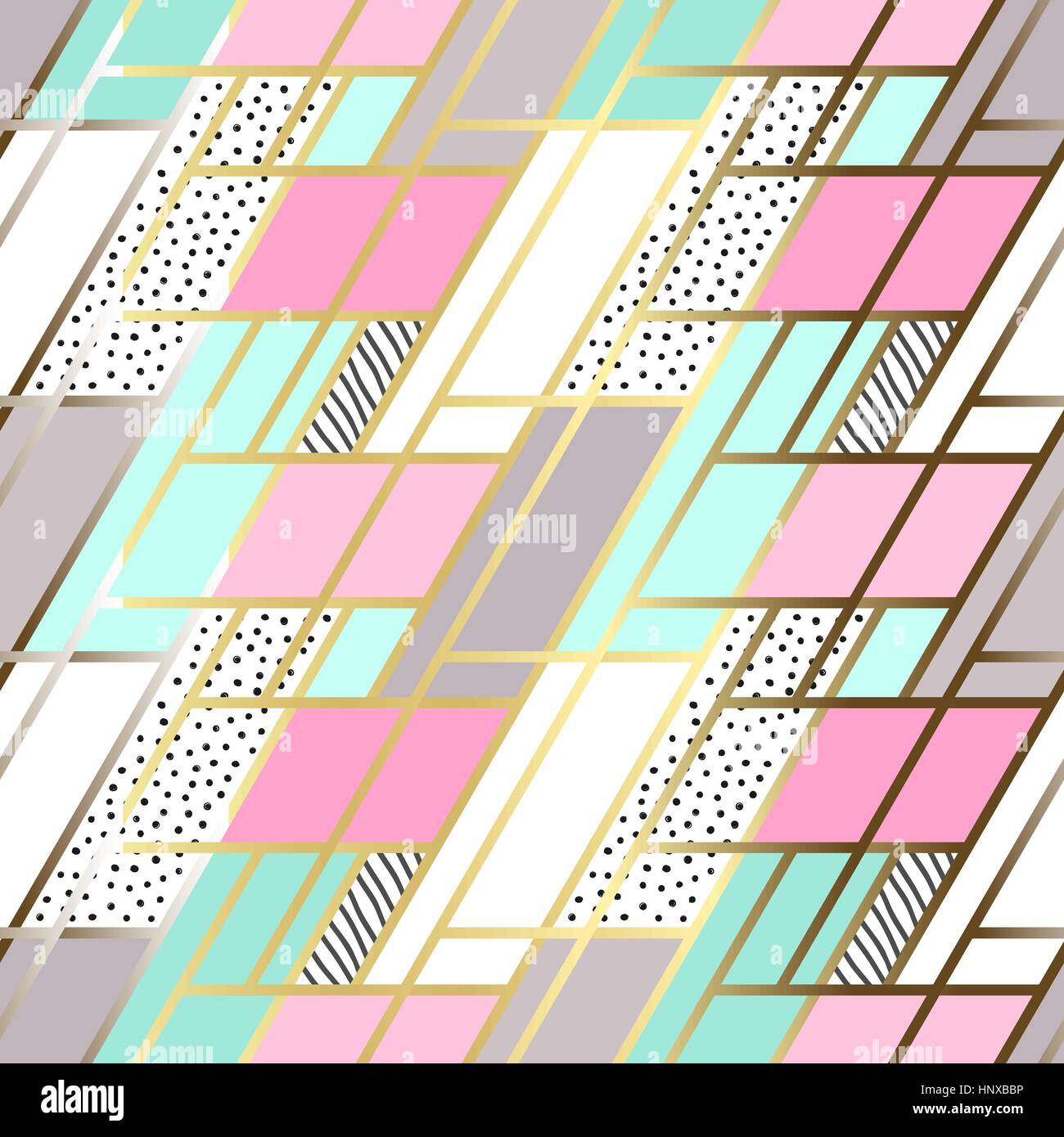 Vector abstract seamless patchwork pattern with geometric and floral ...