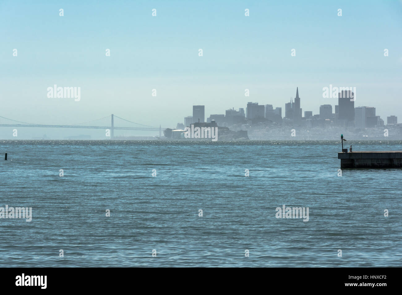 Skyline of San Francisco view from Tiburon, California Stock Photo