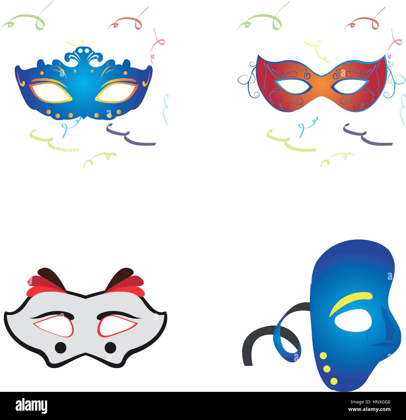 Set of carnival masks Stock Vector Image & Art - Alamy