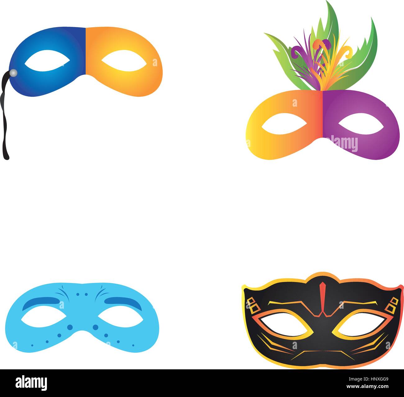 Set of carnival masks Stock Vector Image & Art - Alamy