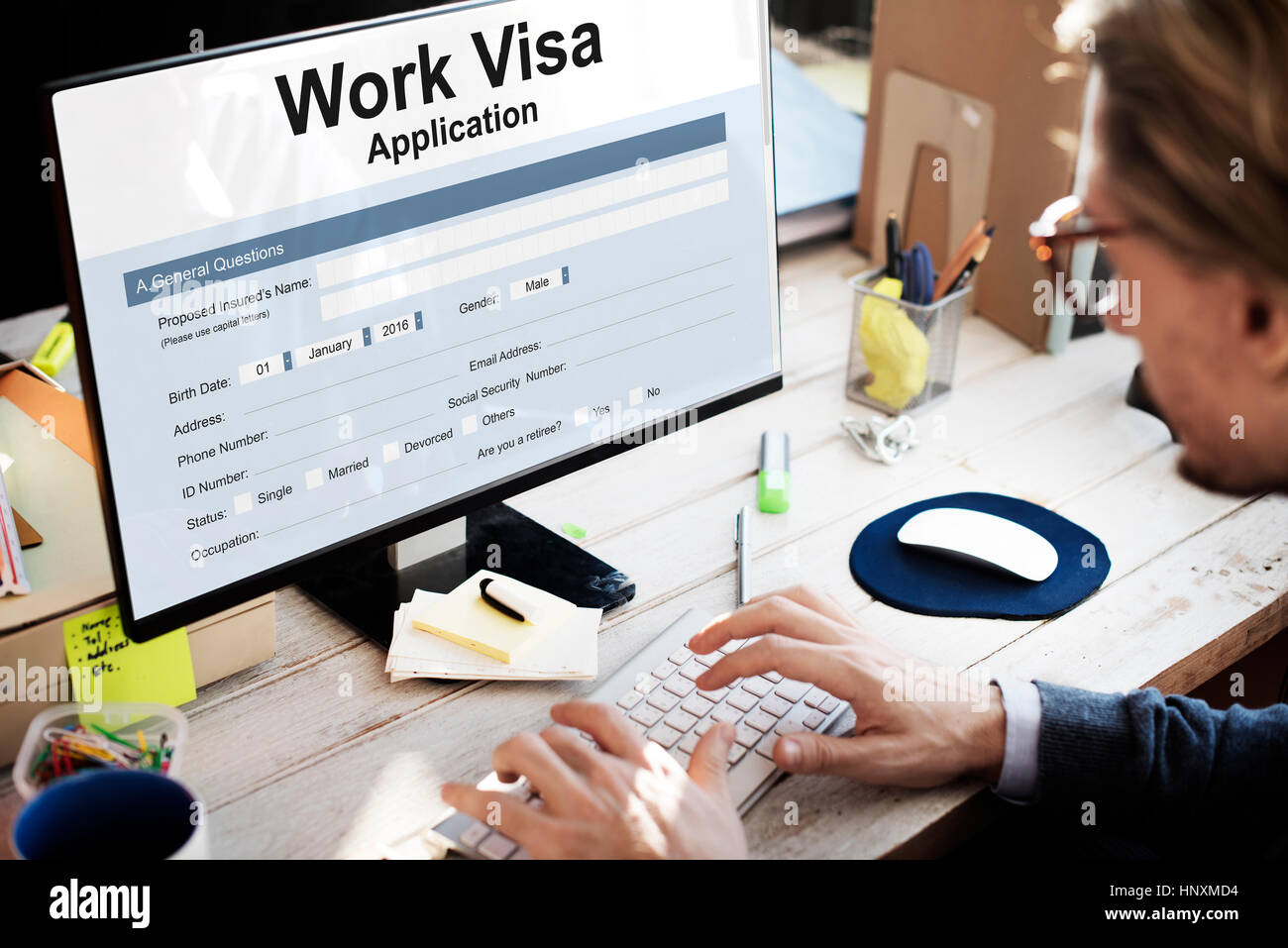 Work Visa Application Employment Recruitment Concept Stock Photo