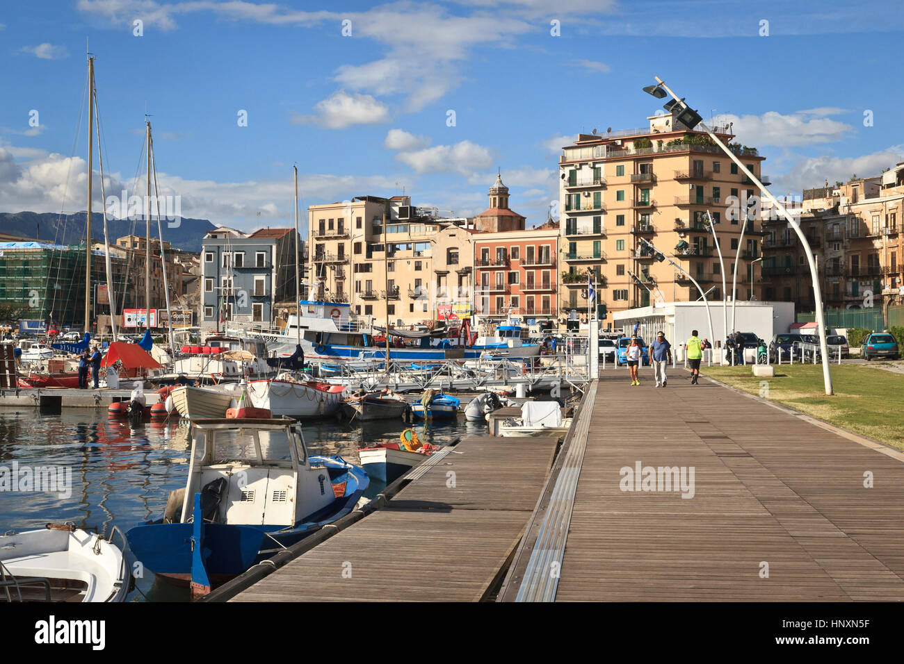 Yachts in Palermo port, Sicily, Italy Stock Photo