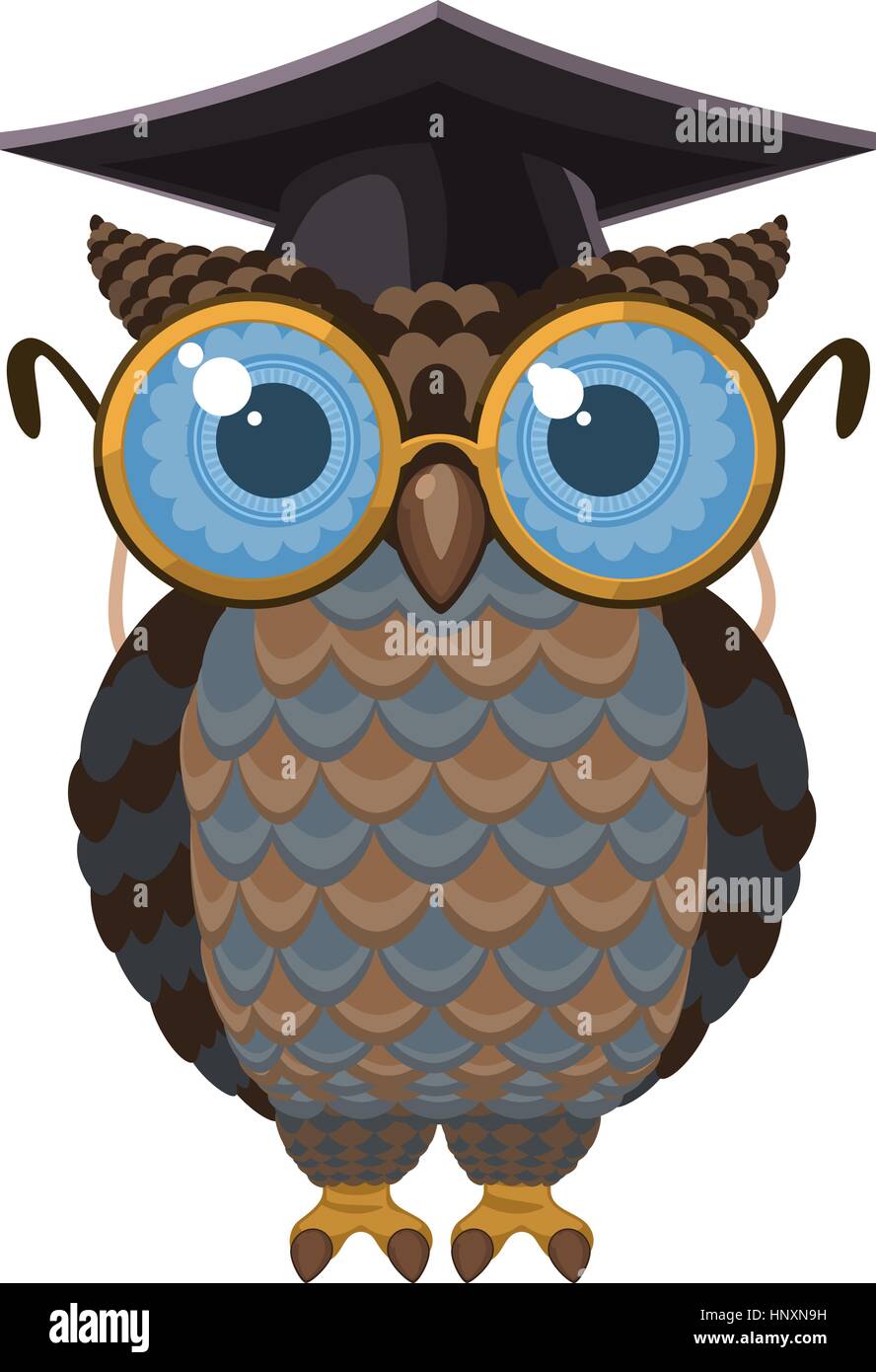 Wise Intelligent Owl vector illustration. Stock Vector