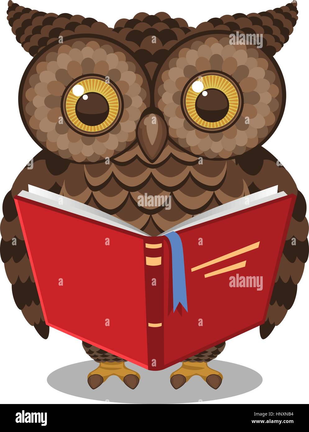 Download Wise Intelligent Standing Owl Reading A Book Vector Illustration Stock Vector Image Art Alamy