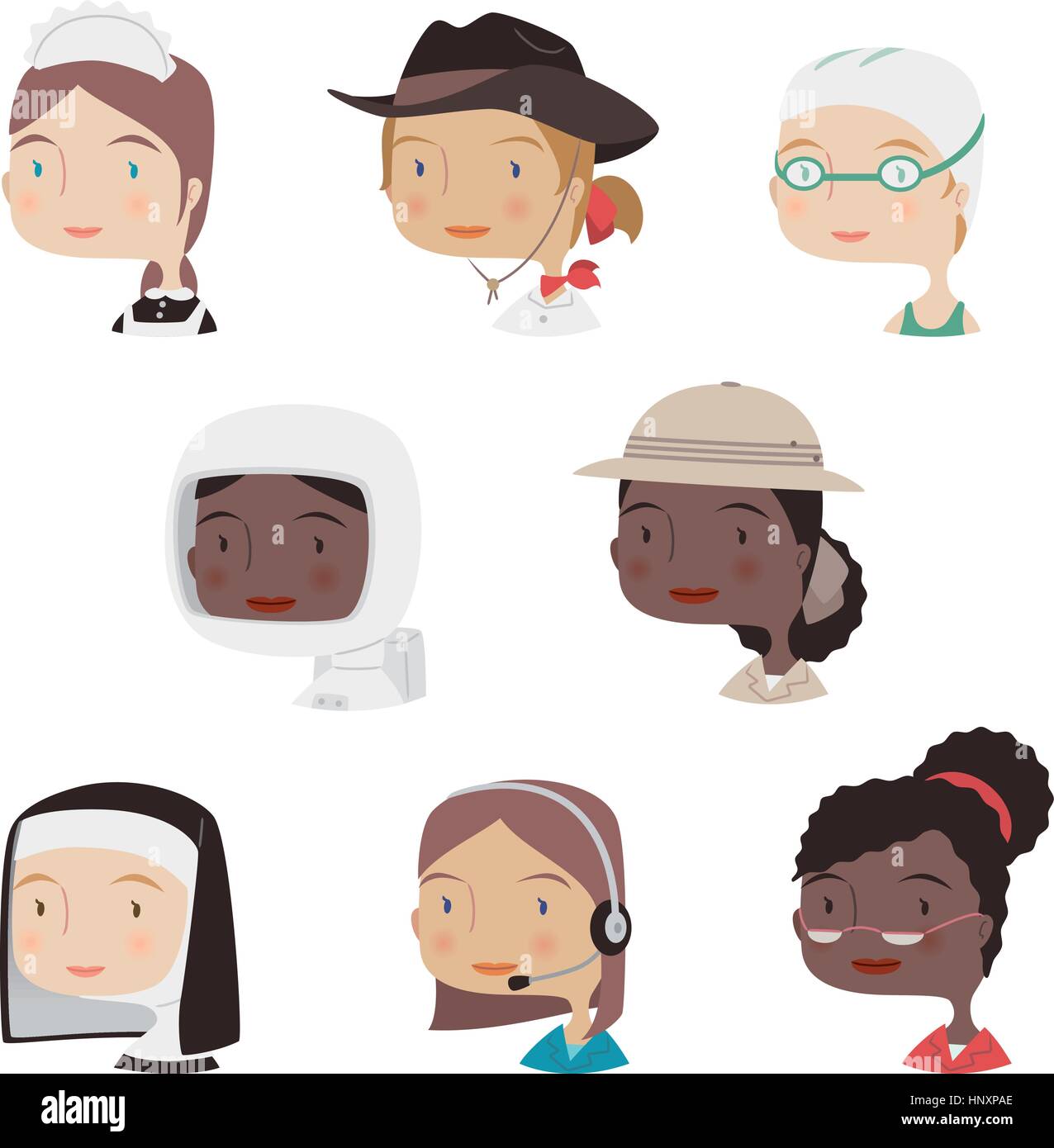 Women people avatars set hi-res stock photography and images - Alamy