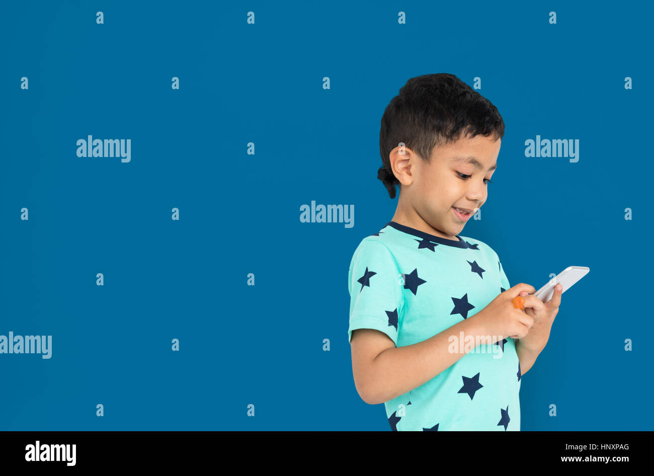 Little Boy Holding Phone Concept Stock Photo Alamy
