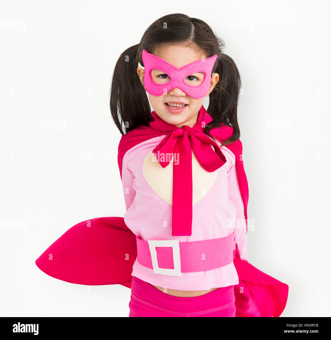 Little Girl Superhero Heart Concept Stock Photo Alamy