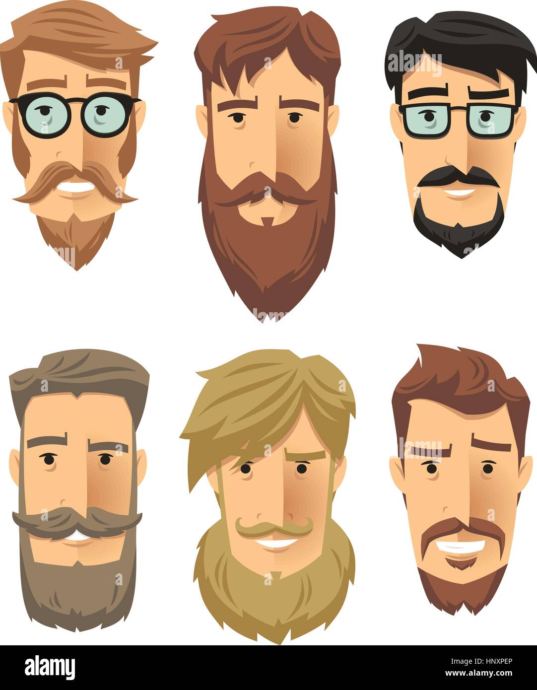 Hipster subculture, beard movement. Vector illustration cartoon. Stock Vector