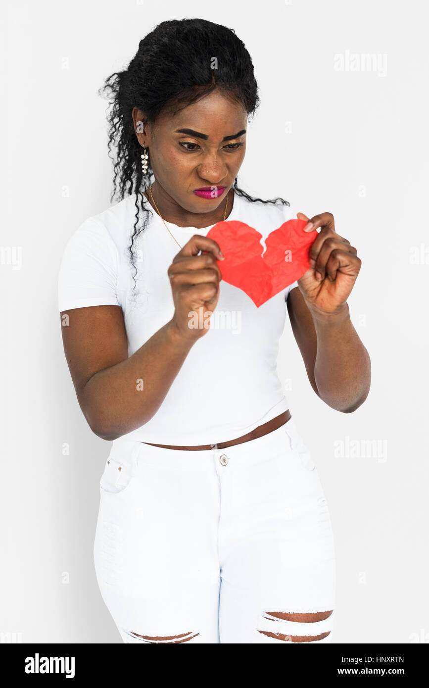 African Descent Woman Break Up Concept Stock Photo