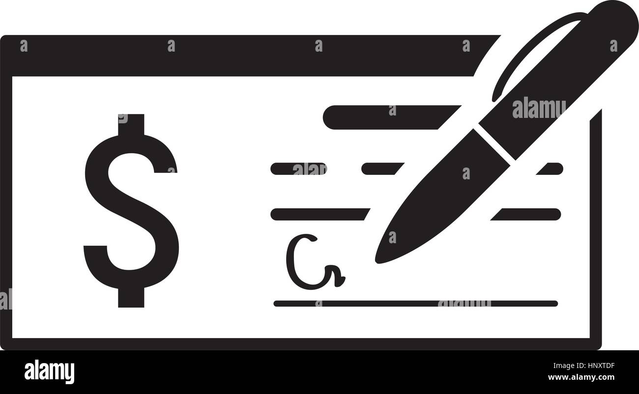 Money Check Business Icon. Flat Design. Stock Vector