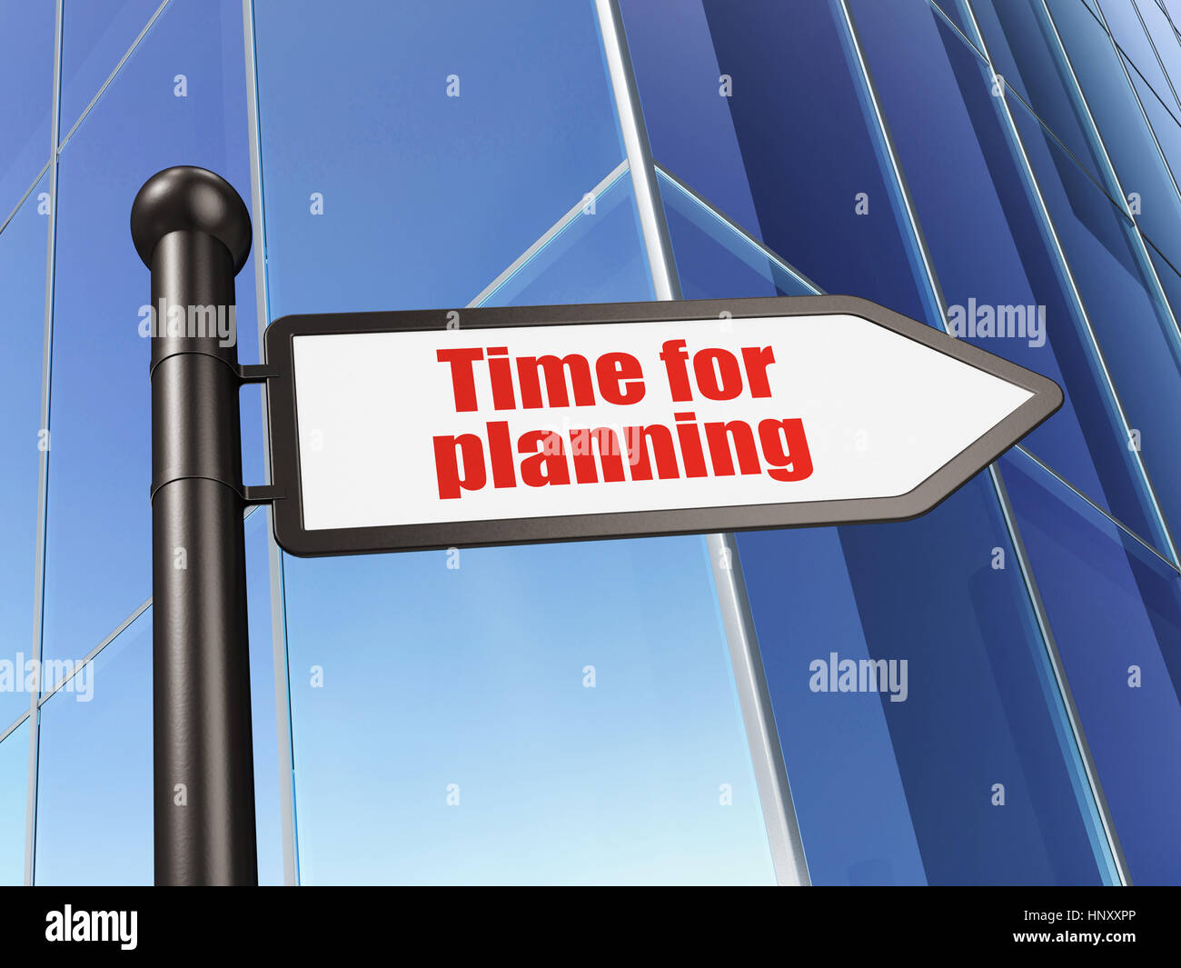 Timeline concept: sign Time for Planning on Building background Stock Photo