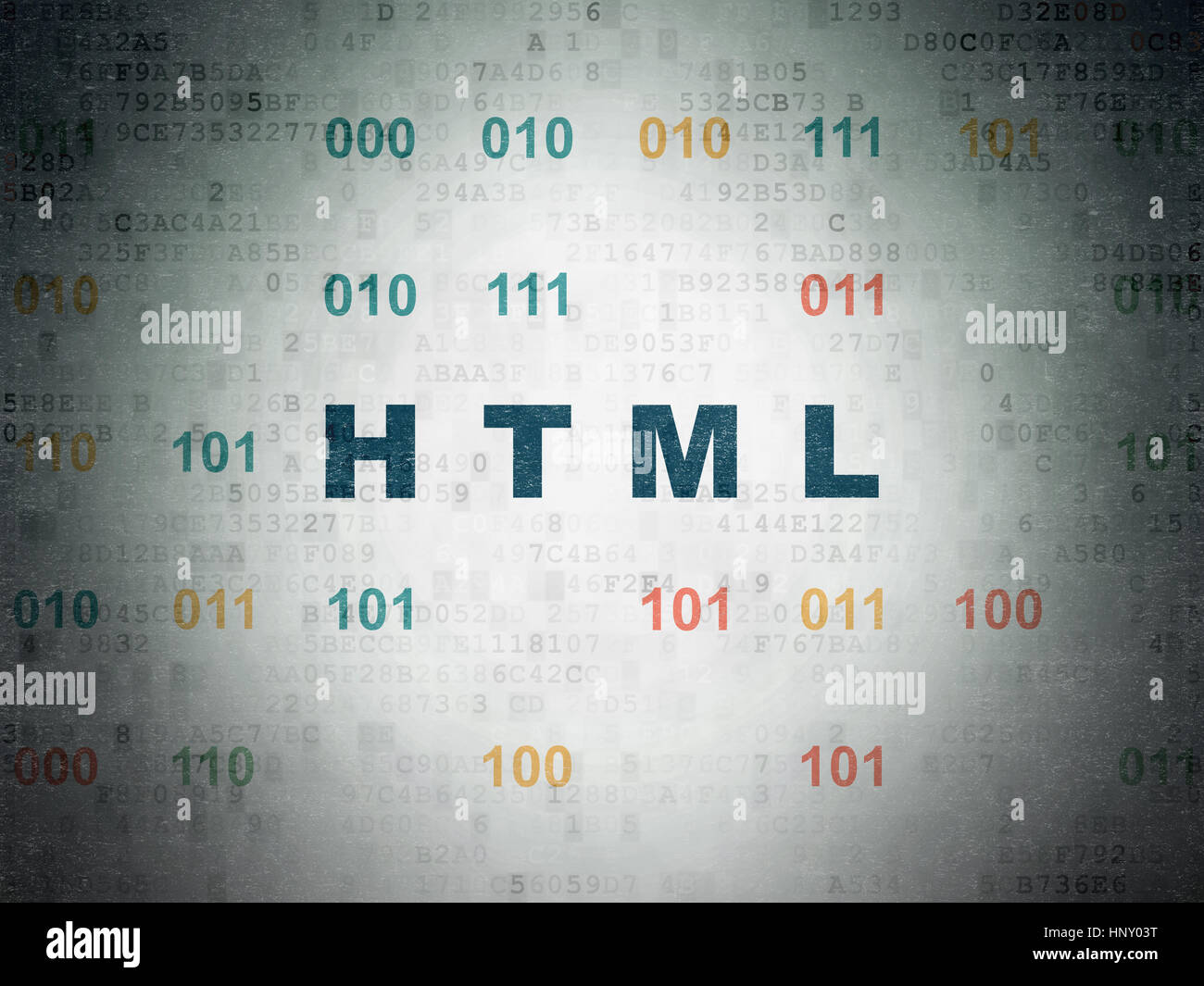 Database concept: Html on Digital Data Paper background Stock Photo - Alamy