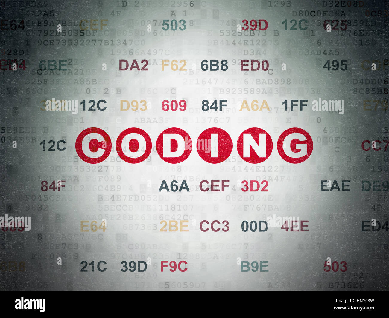 Programming concept: Coding on Digital Data Paper background Stock ...