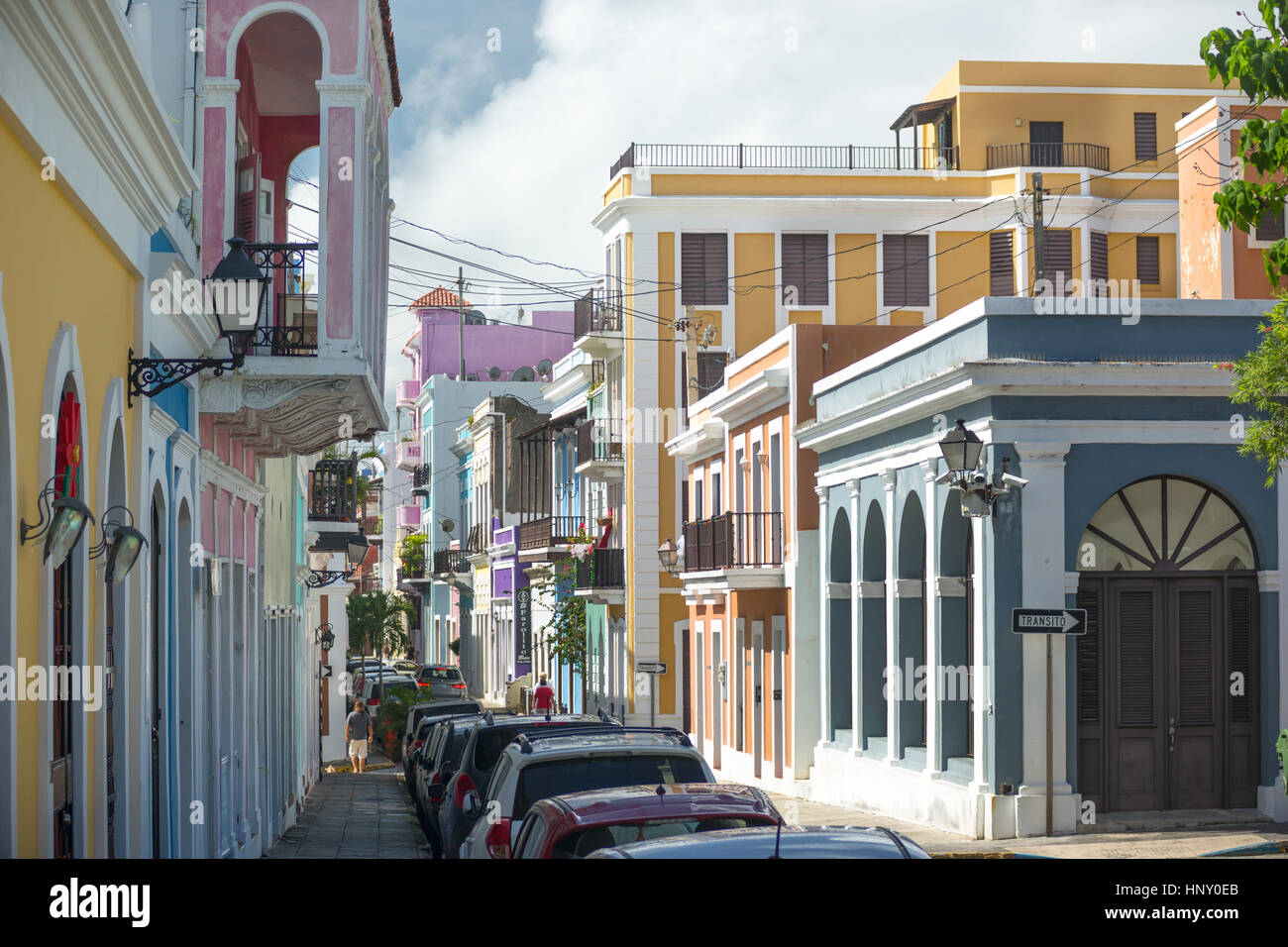 COLORFUL BUILDINGS CALLE SOL OLD TOWN SAN JUAN PUERTO RICO Stock Photo ...