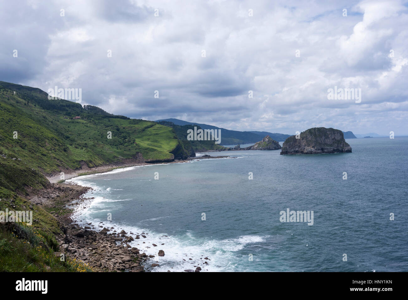 Lighthouse in Cabo Machichaco,  Bermeo, Biscay, Basque Country Stock Photo