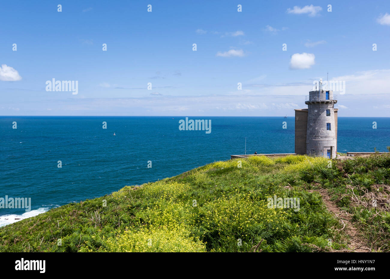 Lighthouse in Cabo Machichaco,  Bermeo, Biscay, Basque Country Stock Photo