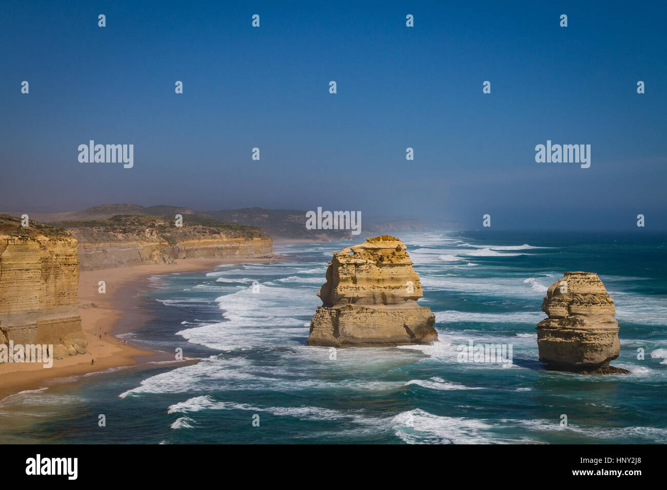 Limestone Rock formations along the Great Ocean Road in Australia Stock