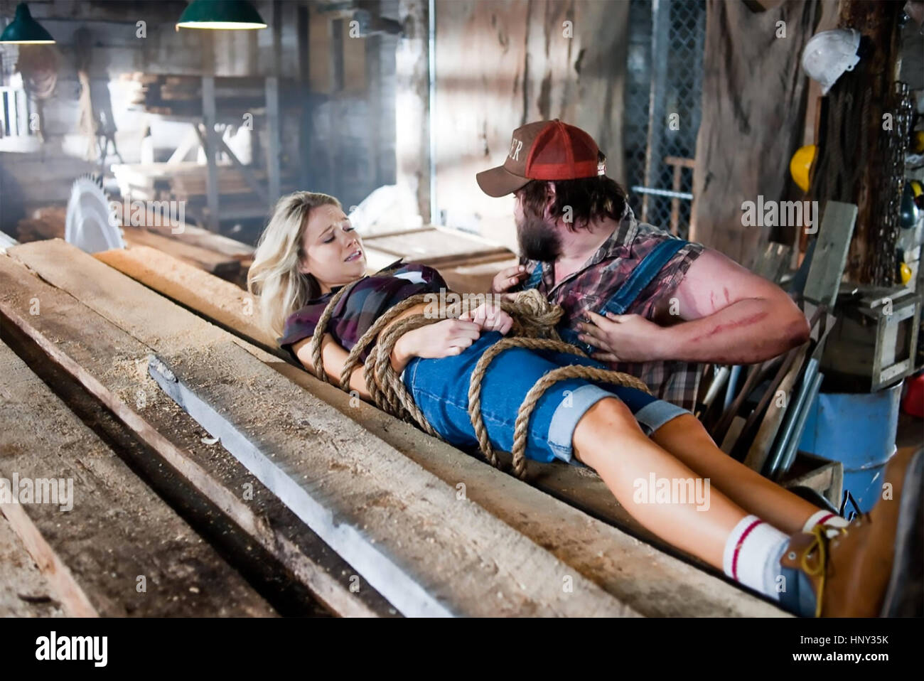 TUCKER AND DALE vs EVIL 2010 Reliance Big Pictures film with Katrina Bowden and Tyler Labine Stock Photo