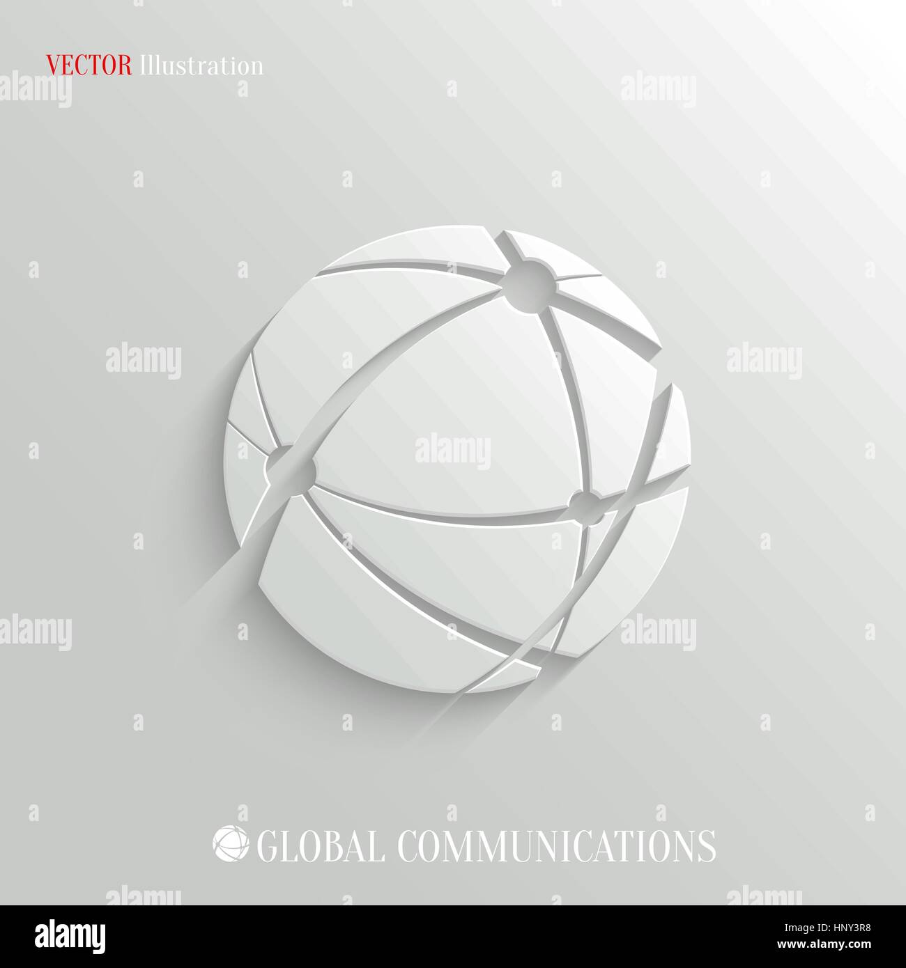 Global communications icon - vector web illustration, easy paste to any background Stock Vector