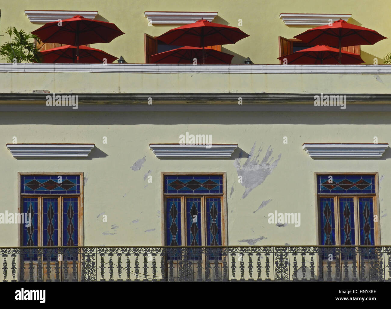 A Detail of the Benitez de Parejo Building,  Plaza Vieja, Havana, Cuba Stock Photo