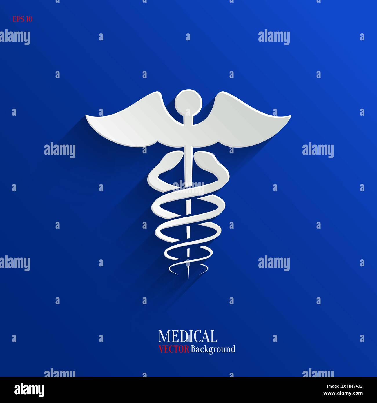 Abstract Medical Background with Caduceus Medical Symbol. Vector Icon Stock Vector