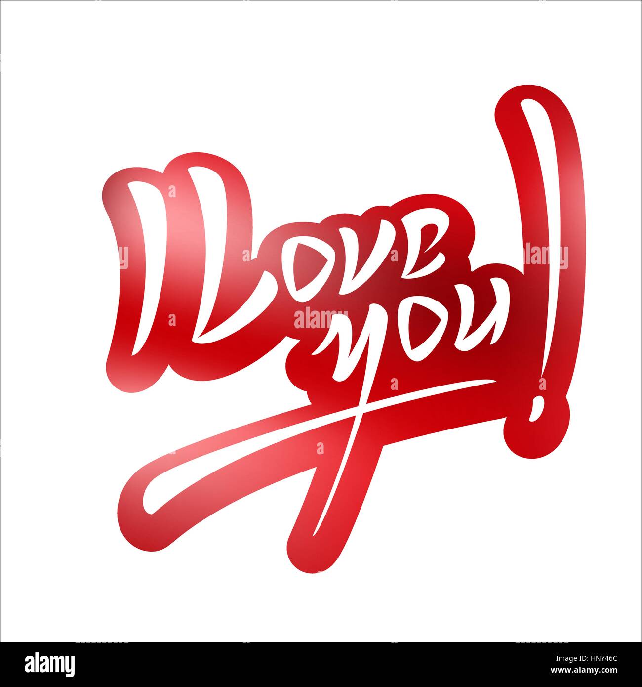 I Love You Hand Lettering Text on Shine Backdrop Stock Vector