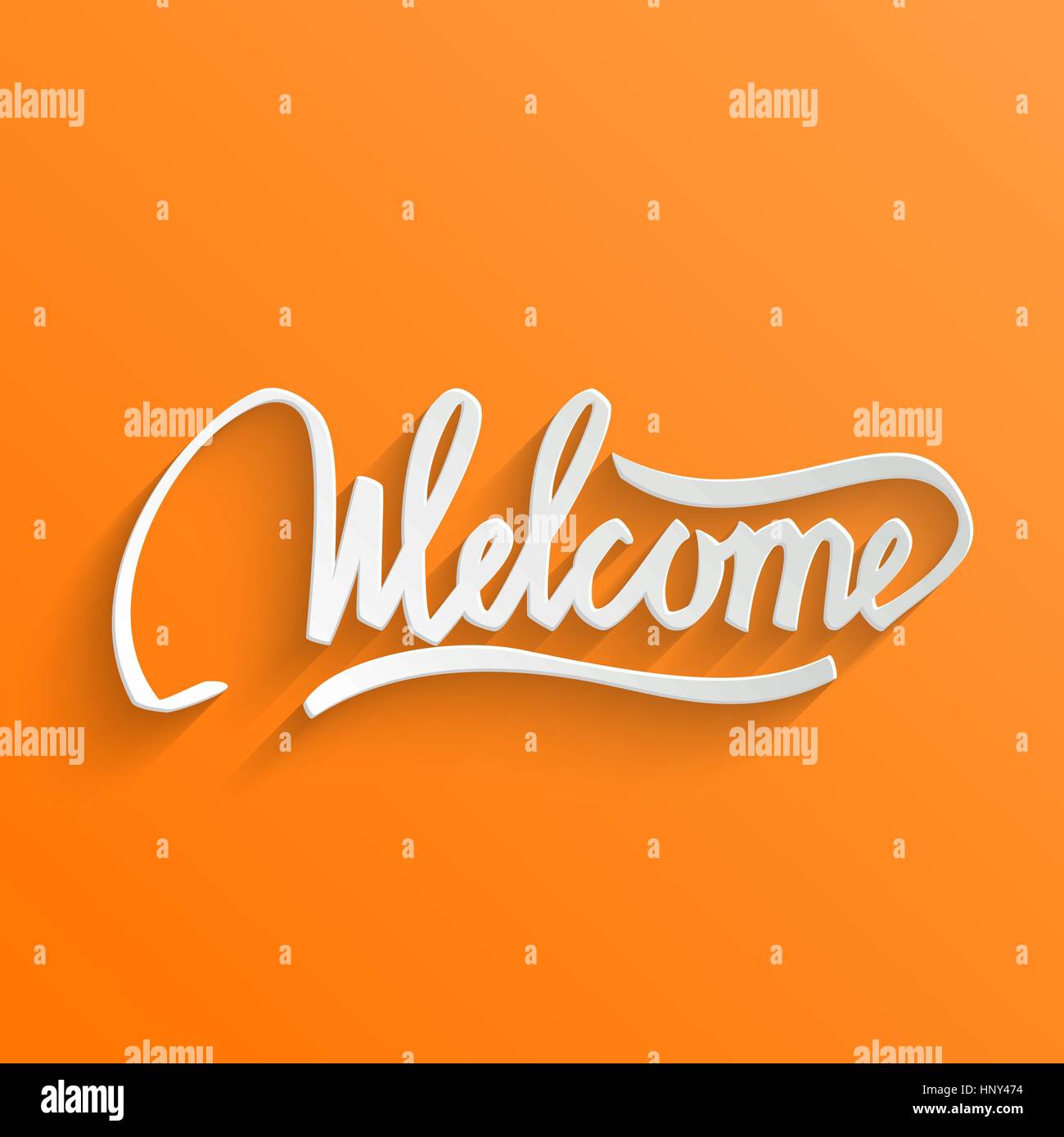 Welcome Hand lettering Greeting Card. Typographical Vector Background. Handmade calligraphy Stock Vector