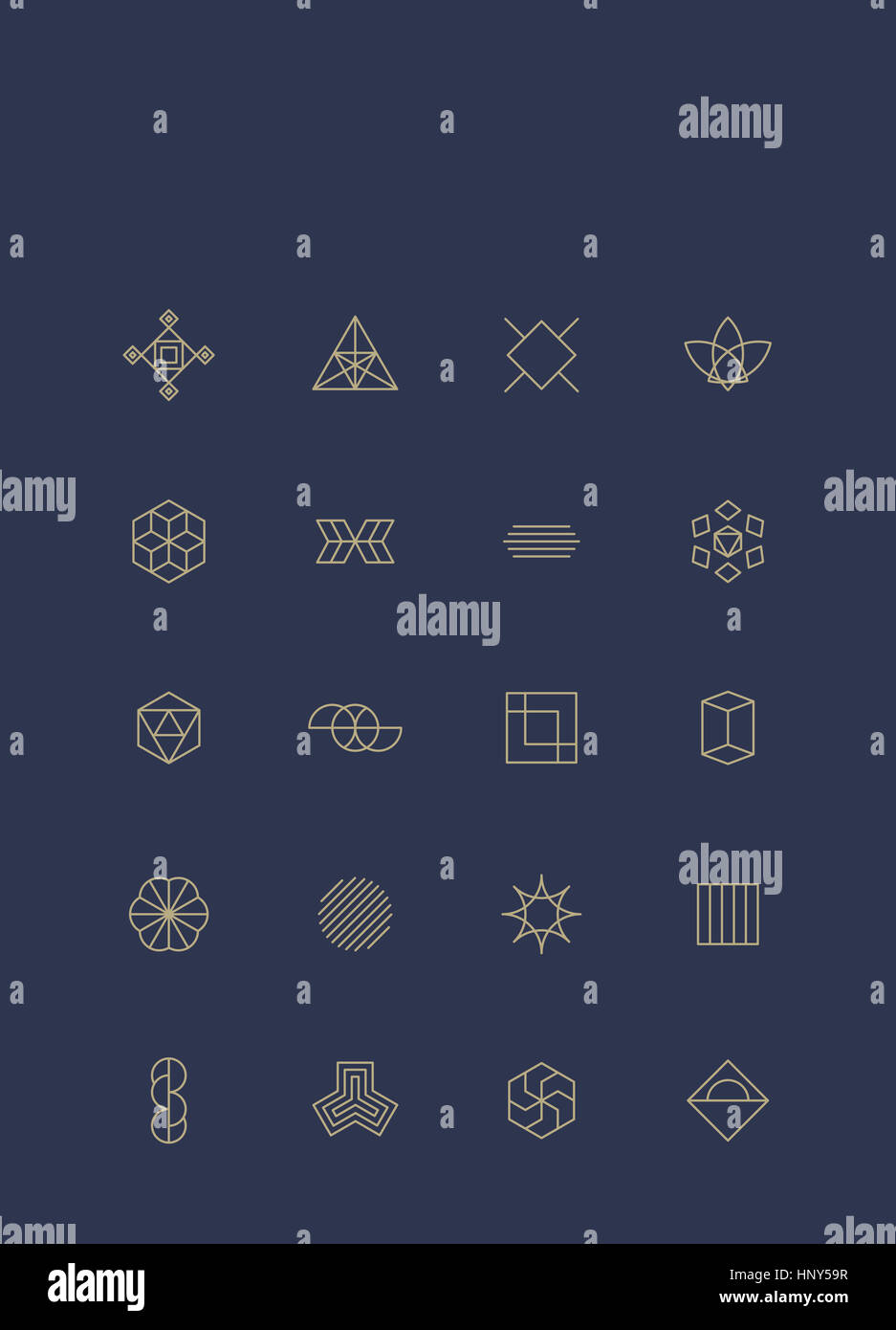 Icons of various geometric symbols Stock Photo - Alamy