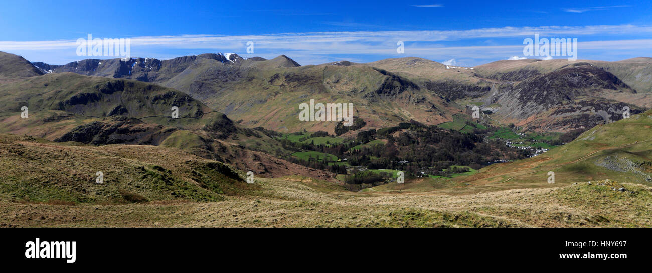 The Helvellyn mountain Range and Patterdale valley, Lake District