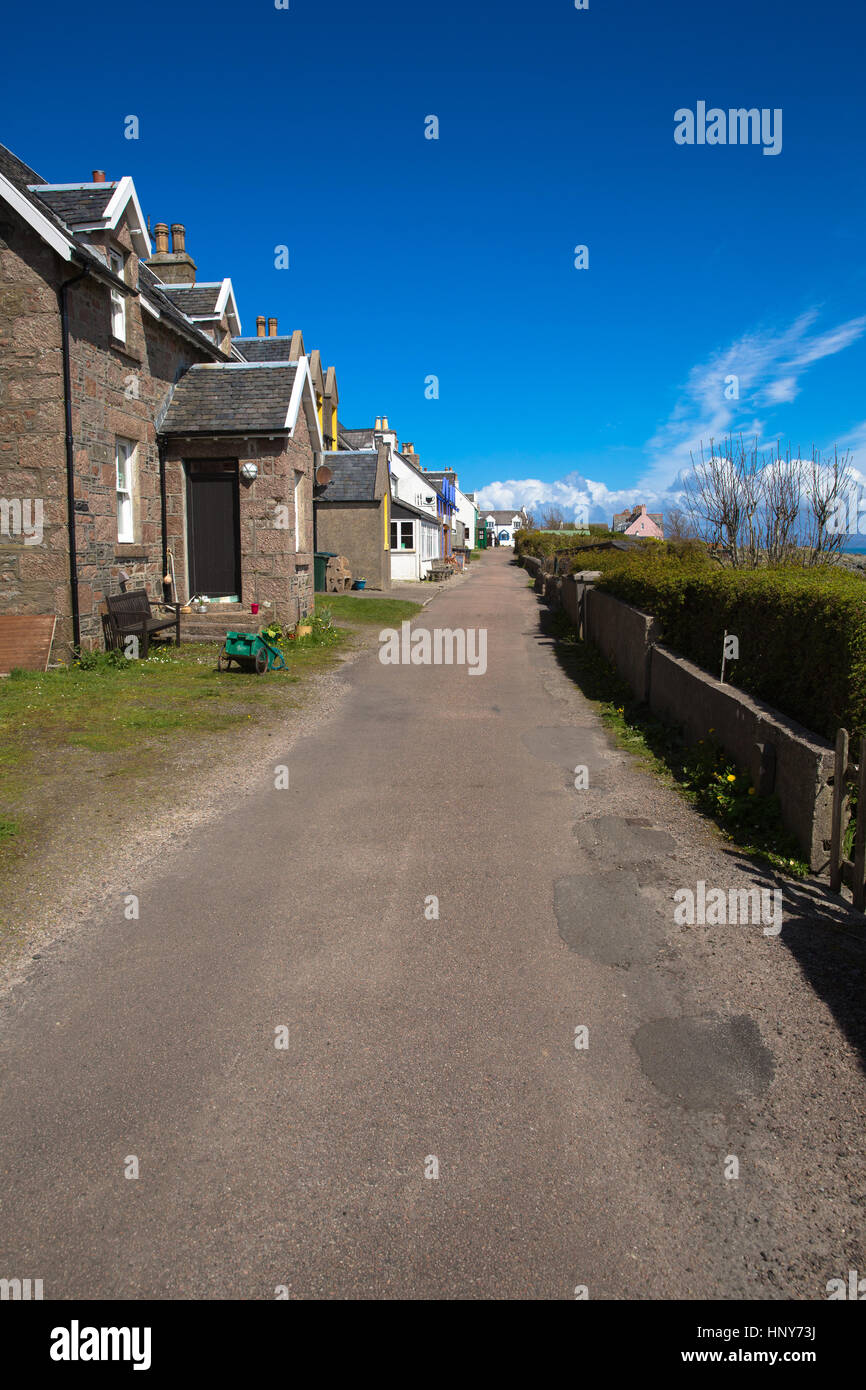 Isle of Iona Scotland uk Scottish island street with houses Stock Photo