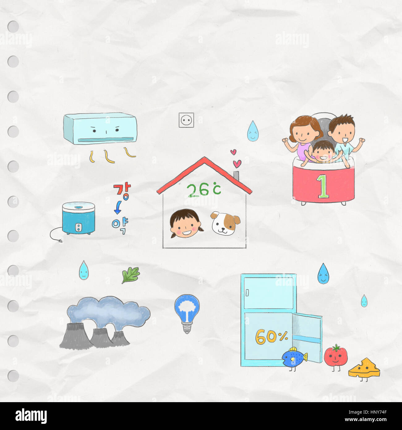 Illustration representing saving energy Stock Photo - Alamy
