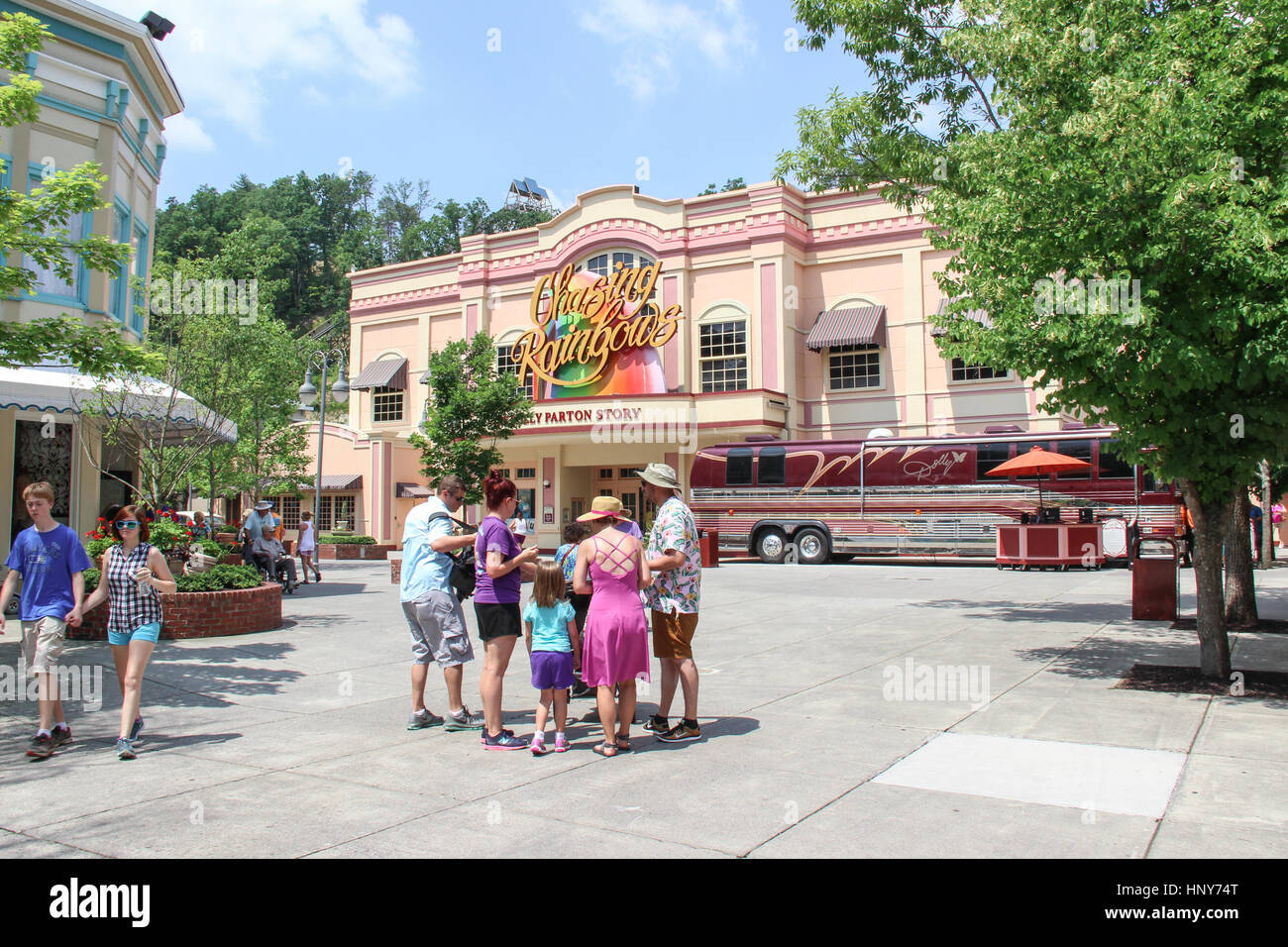 people at Dollywood in Pigeon Forge, TN Stock Photo