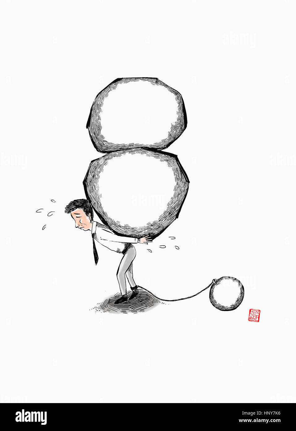 Man Carrying Rocks Cartoon Man carrying rock cartoon hi-res stock photography and images - Alamy